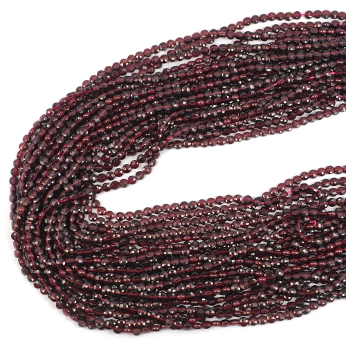 Granat moneta fasetowana ok. 4mm