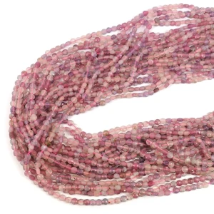 Turmalin różowy cieniowany moneta fasetowana ok. 4mm