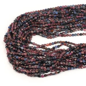 Mix szafir rubin moneta fasetowana ok. 4mm