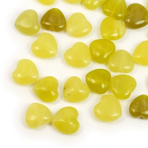 Jadeit naturalny serce wypukłe ok. 11x12 mm [przekładka]