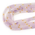 Ametyst lawendowy walec nieregularny szlifowany ok. 30x6-7mm