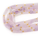 Ametyst lawendowy walec nieregularny szlifowany ok. 30x6-7mm