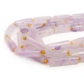 Ametyst lawendowy walec nieregularny szlifowany ok. 30x6-7mm