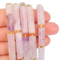 Ametyst lawendowy walec nieregularny szlifowany ok. 30x6-7mm