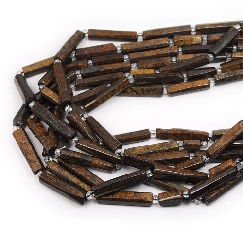 Bronzyt walec nieregularny szlifowany ok. 12-30x6-7mm