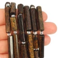 Bronzyt walec nieregularny szlifowany ok. 12-30x6-7mm