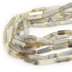 Agat szary walec nieregularny szlifowany ok. 20-30x6-7mm