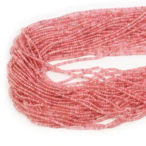 Kwarc truskawkowy oponka fasetowana ok. 2,4x1,7mm