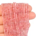 Kwarc truskawkowy oponka fasetowana ok. 2,4x1,7mm