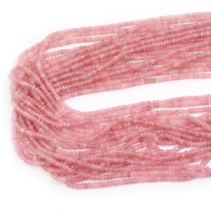 Turmalin różowy oponka fasetowana ok. 3x1,5mm