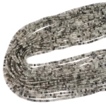 Kwarc z czarnym turmalinem oponka fasetowana ok. 2,9x2,2mm