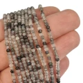 Kwarc z czarnym turmalinem oponka fasetowana ok. 2,9x2,2mm