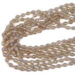 Agat szary oliwka fasetowana ok. 8x6,5mm
