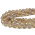 Agat szary oliwka fasetowana ok. 8x6,5mm