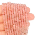 Kwarc truskawkowy oponka fasetowana ok. 4,3x2,2mm