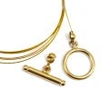 Zestaw naprawczy z zapięciem toggle PVD ok. 20x23mm [kolor złoty, stal szlachetna]