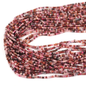 Spinel różowy oponka fasetowana ok. 3x2mm