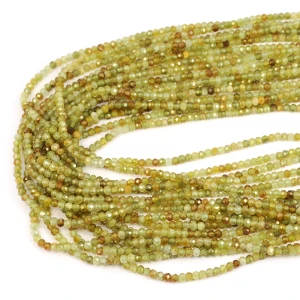 Granat zielony jasny oponka fasetowana ok. 3x2mm