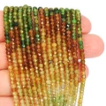 Turmalin zielono miodowy układany oponka fasetowana ok. 2,8x2mm