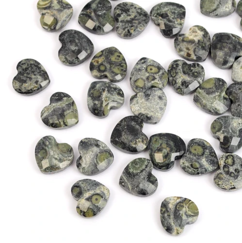Jaspis kambaba serce wypukłe fasetowane ok. 12x11 mm [przekładka]