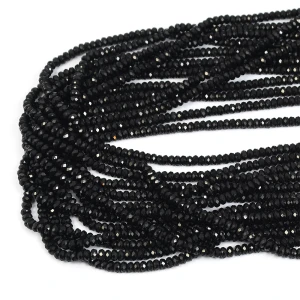 Turmalin czarny oponka fasetowana ok. 3,8x2mm