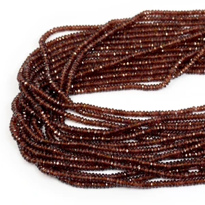 Granat hessonit ciemny oponka fasetowana ok. 3,7x1,7mm