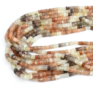 MIX kamień słoneczny, księżycowy talarek nieregularny ok. 5-5,5x2-4mm