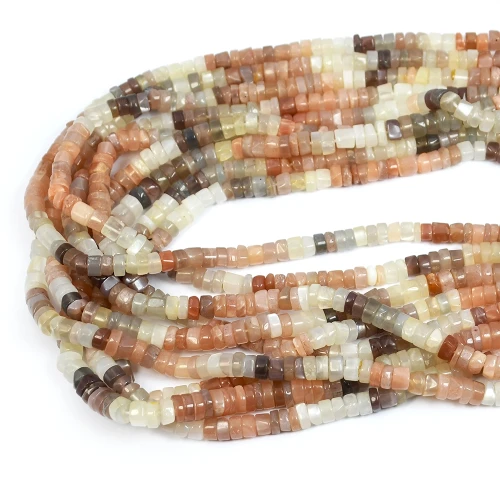 MIX kamień słoneczny, księżycowy talarek nieregularny ok. 5-5,5x2-4mm