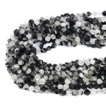 Kwarc z czarnym turmalinem bryłka twist ok. 6,5x5,5mm