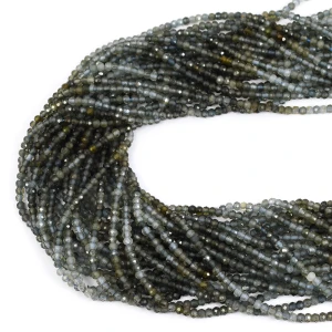 Akwamaryn oponka fasetowana ok. 2,5x2mm