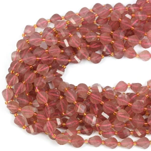 Kwarc truskawkowy bryłka twist ok. 7,5x10mm