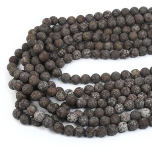 Obsydian śnieżny brązowy kula matowa ok. 8mm