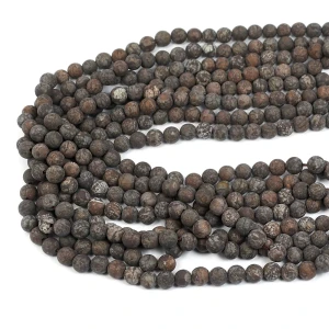 Obsydian śnieżny brązowy kula matowa ok. 6,5mm
