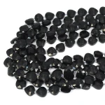 Obsydian czarny łezka fasetowana ok. 12x12mm