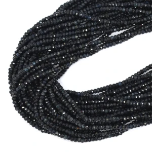 Turmalin granatowy oponka fasetowana ok. 3x2mm