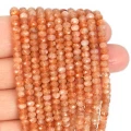 Kamień słoneczny oponka fasetowana ok. 4,3x2,8mm