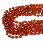 Agat karneol oliwka fasetowana ok. 10x8mm