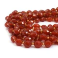Agat karneol oliwka fasetowana ok. 10x8mm