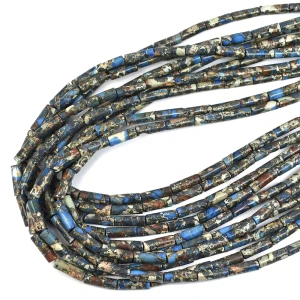 Jaspis cesarski marmurek niebieski patyczek ok. 4,5x13mm 
