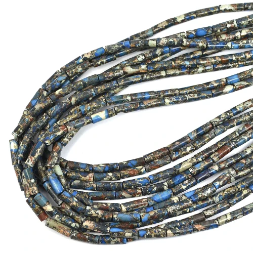 Jaspis cesarski marmurek niebieski patyczek ok. 4,5x13mm