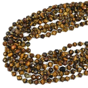 Tygrysie oko kula grubo fasetowana ok. 7mm