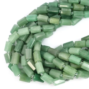 Awenturyn zielony walec nieregularny ok. 12x7mm