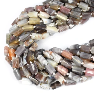 Agat botswana walec nieregularny ok. 12x7mm