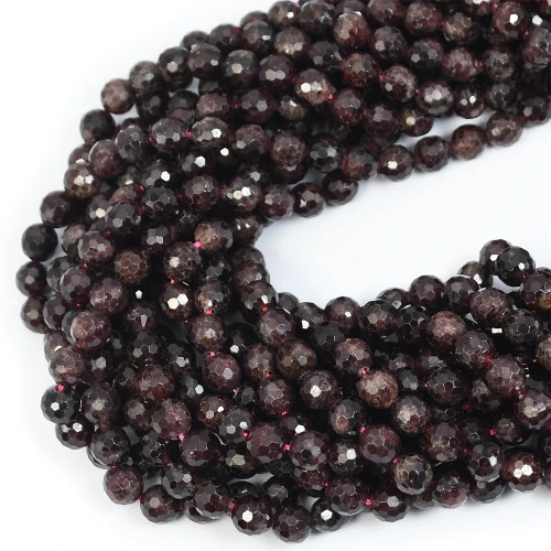 Granat kula fasetowana ok. 6mm