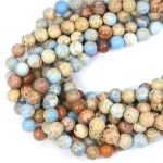 Jaspis cesarski błękitno beżowy kula gładka ok. 8mm
