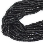 Obsydian czarny talarek fasetowany ok. 4x2mm