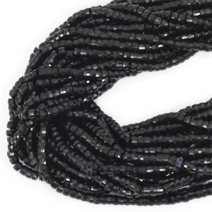 Obsydian czarny talarek fasetowany ok. 4x2mm