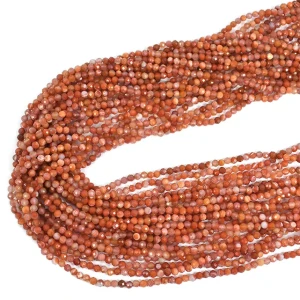 Agat pasiasty pomarańczowy kula fasetowana ok. 3mm