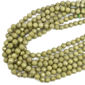 Jaspis matcha kula fasetowana ok. 8mm