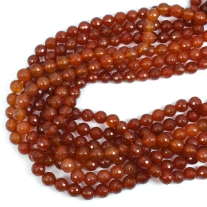 Agat karneol kula fasetowana ok. 10mm